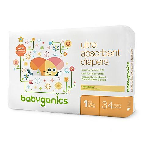 BabyGanics Ultra Absorbent Diapers - Size 1 - 34pc