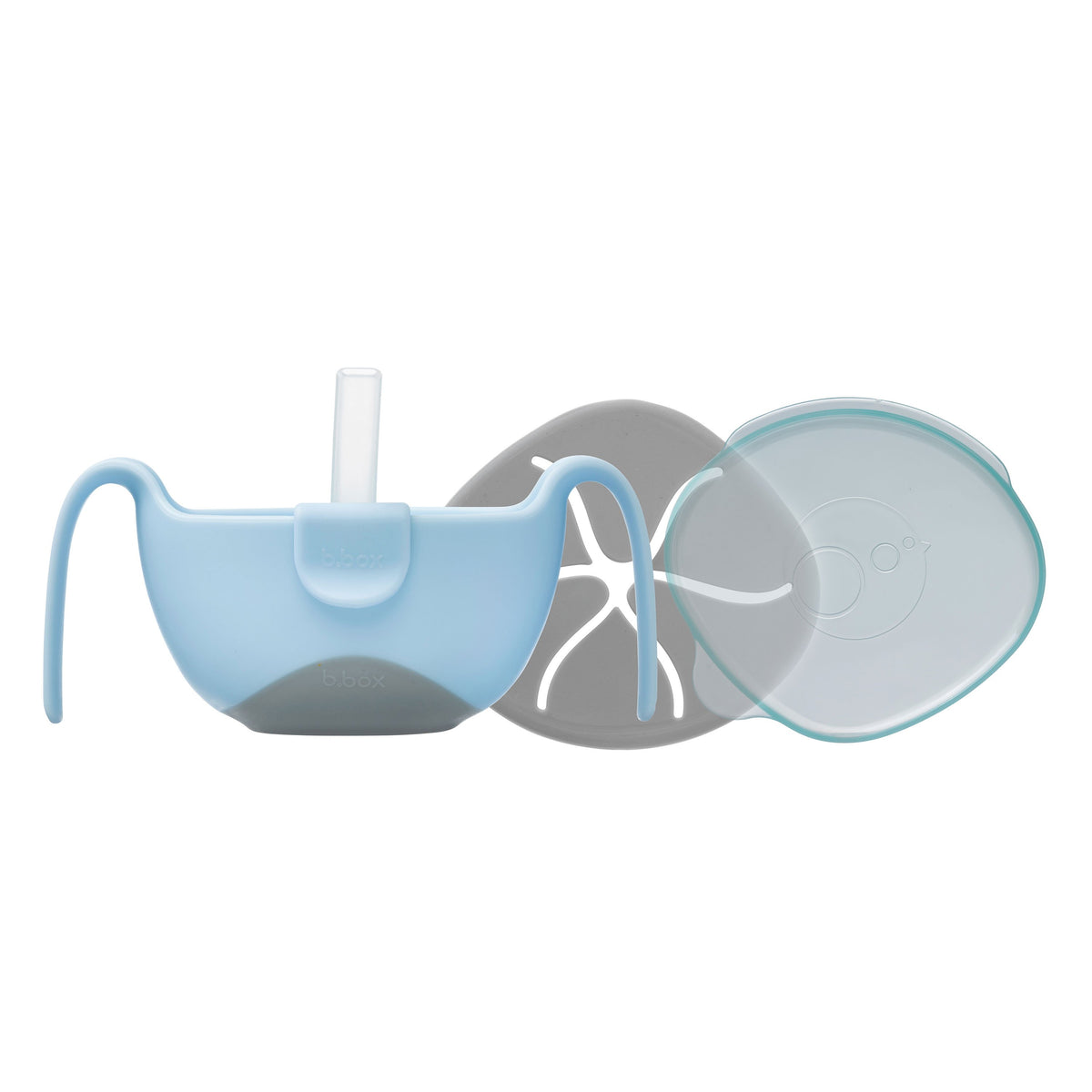 b.box 3 in 1 Bowl and Straw - Gelato Blue - Bubblegum