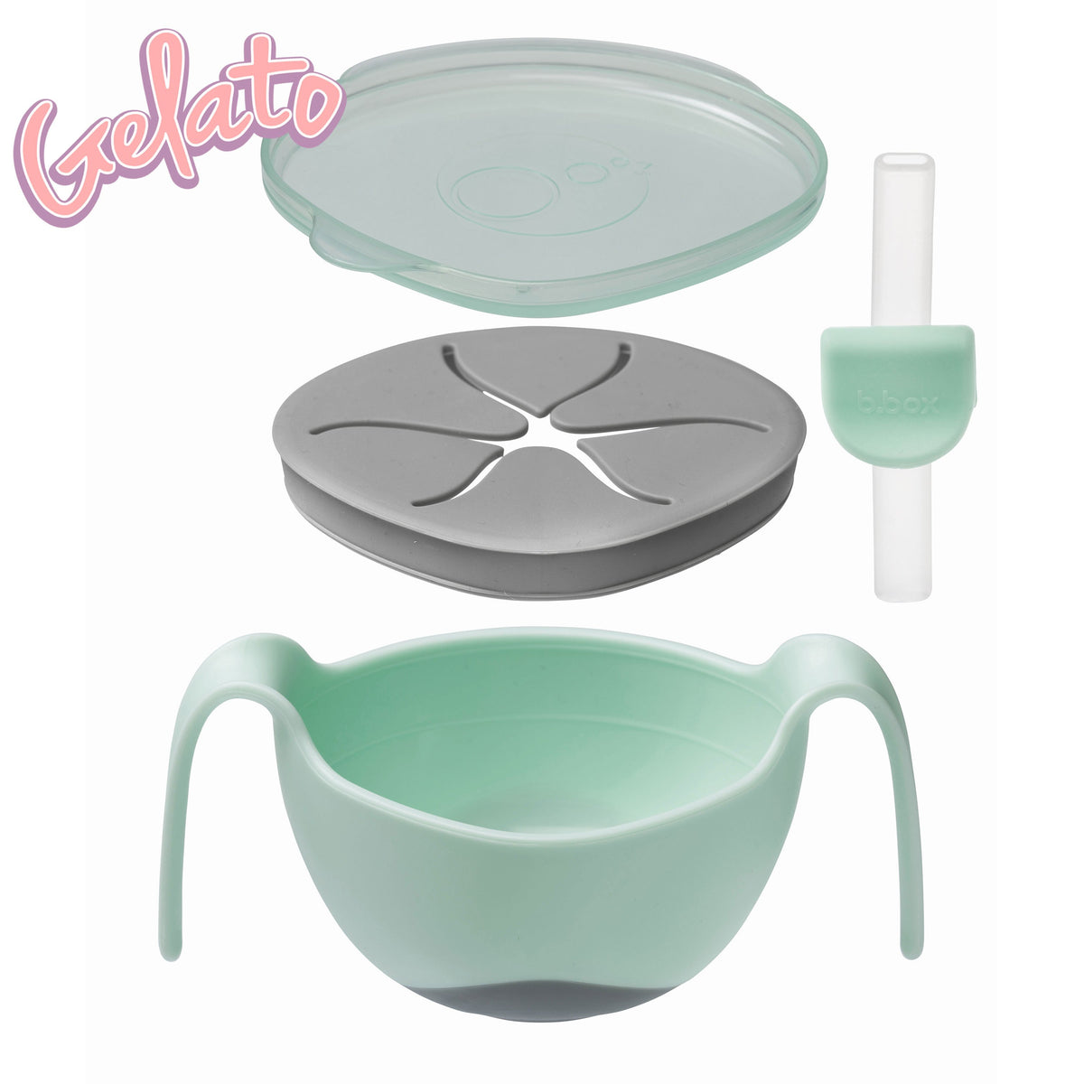 b.box 3 in 1 Bowl and Straw - Gelato Green - Pistachio