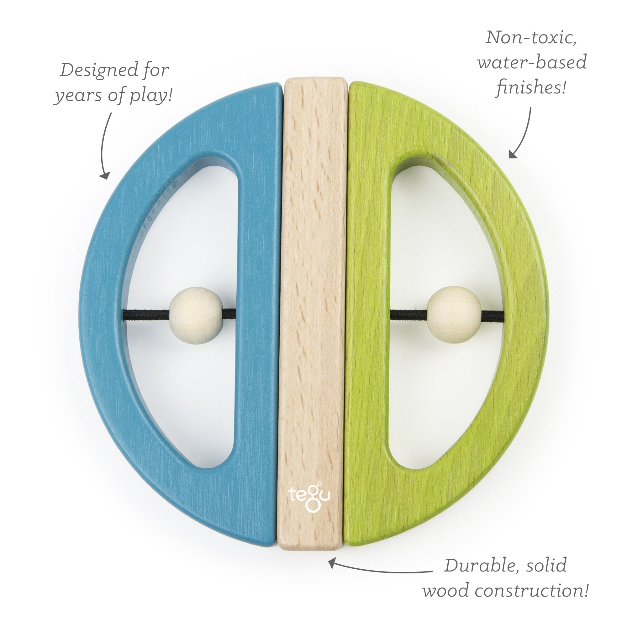 Tegu Swivel Bugs Green & Teal Magnetic Wooden Blocks