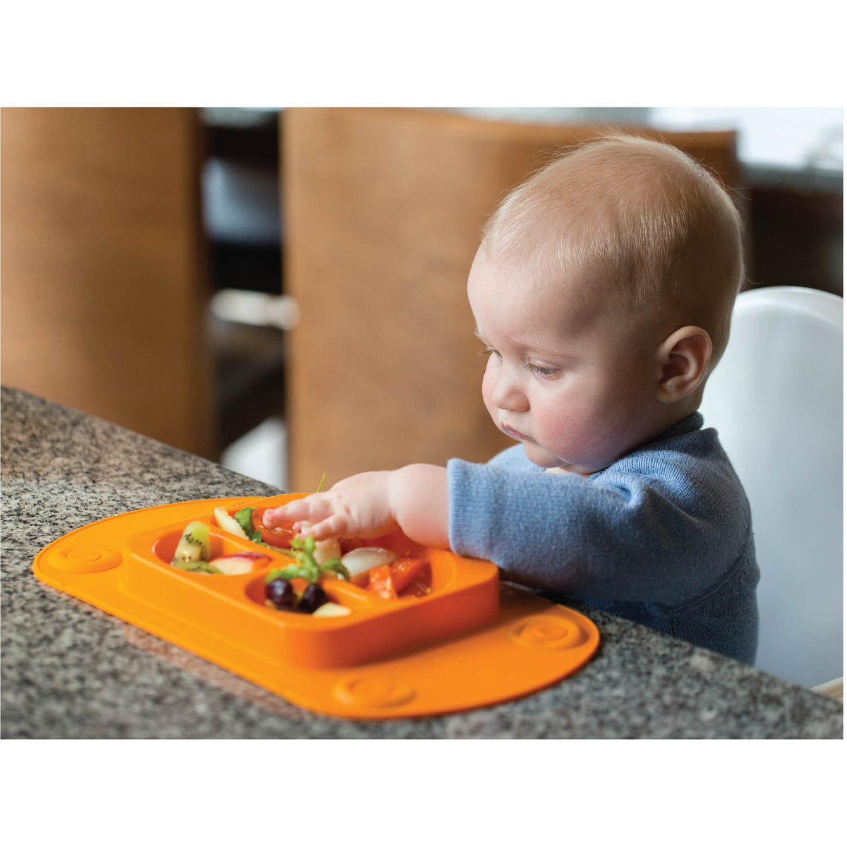 EasyTots EasyMat Mini Portable Suction Plate - Orange