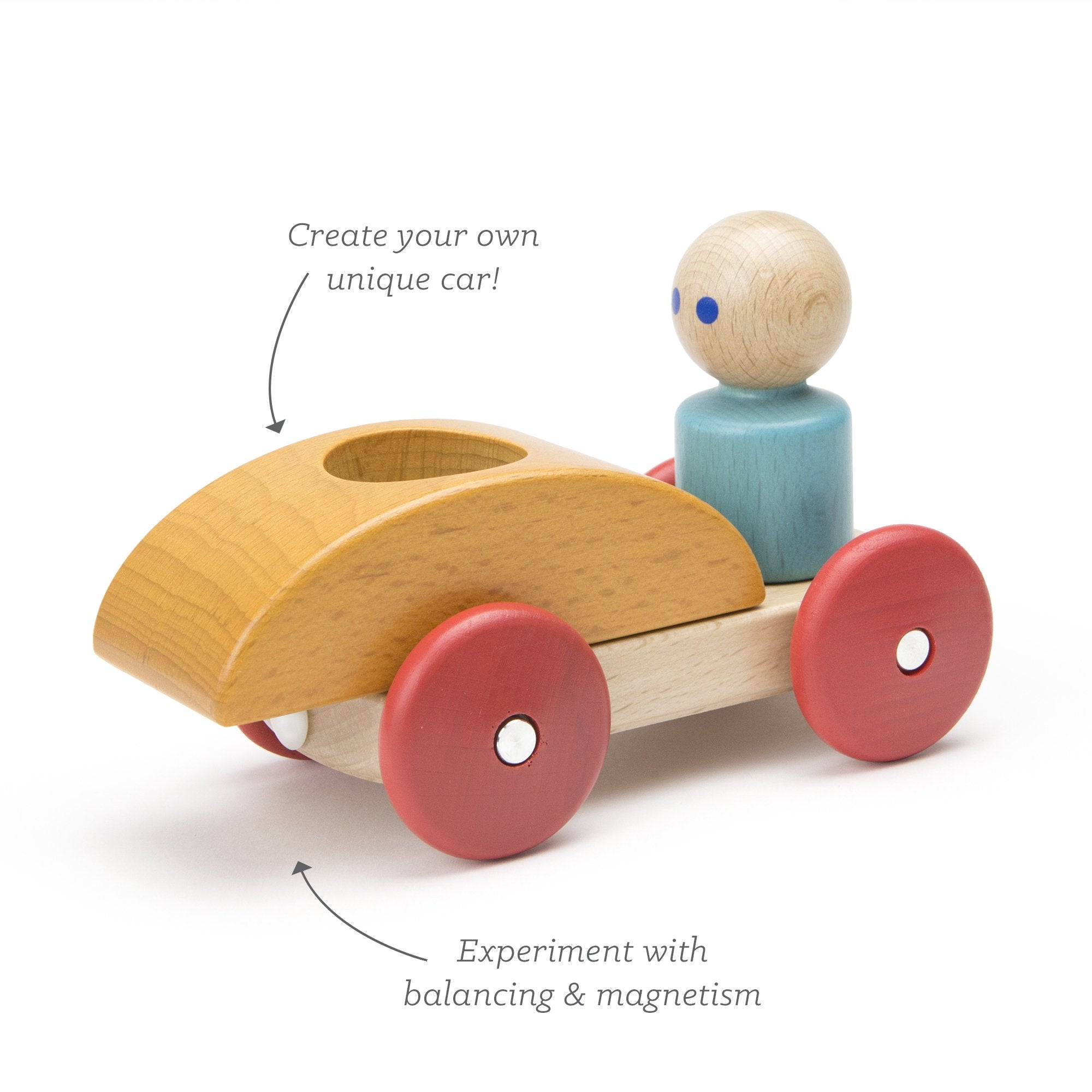 Tegu Magnetic Racers Orange Racers Wooden Blocks