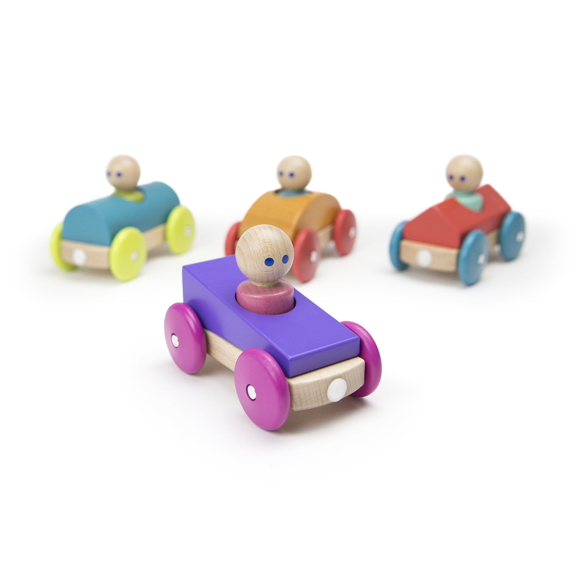 Tegu Magnetic Racers Purple Racers Wooden Blocks