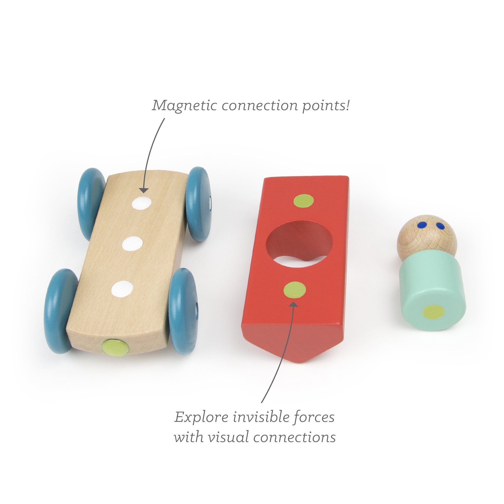 Tegu Magnetic Racers Poppy Racer Wooden Blocks