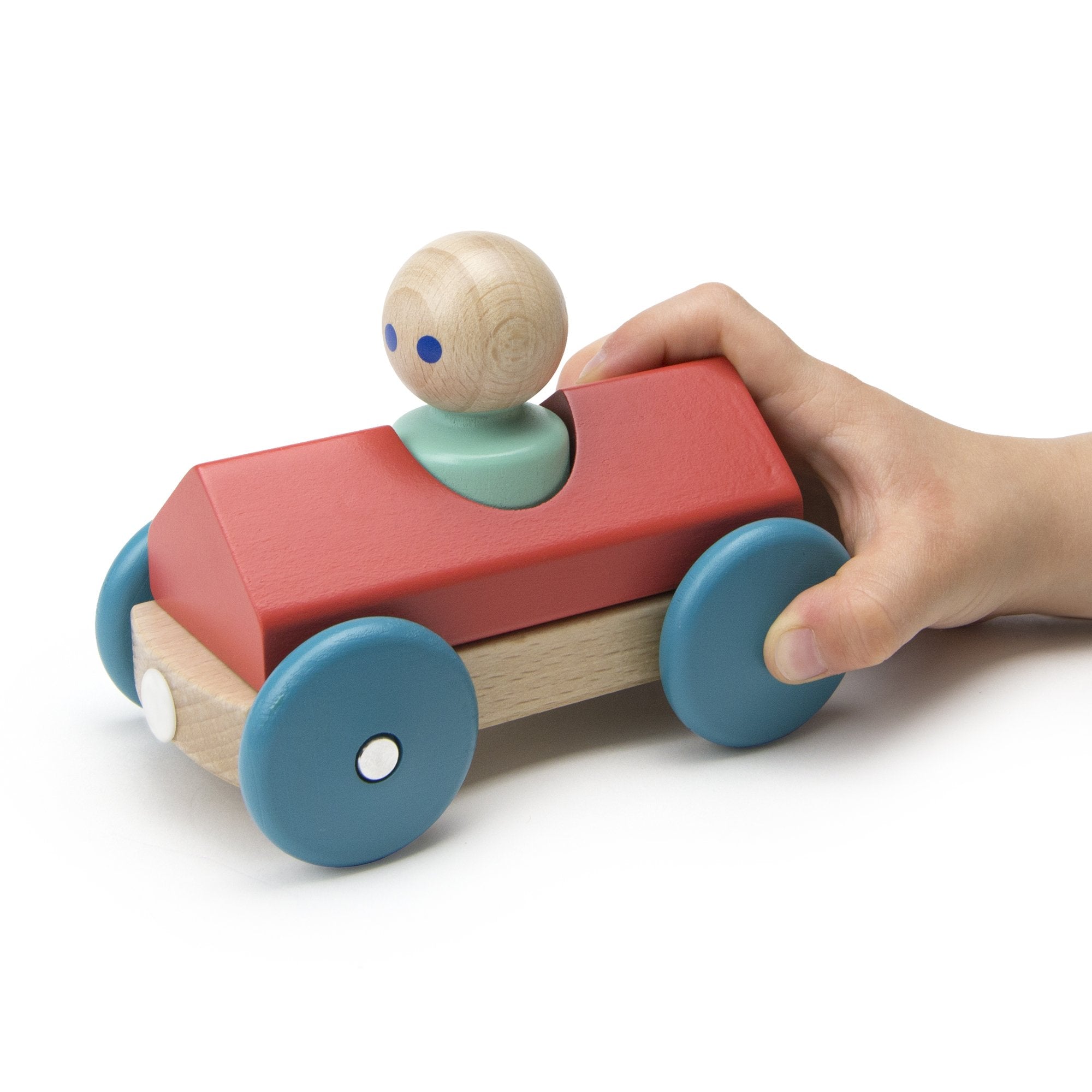 Tegu Magnetic Racers Poppy Racer Wooden Blocks