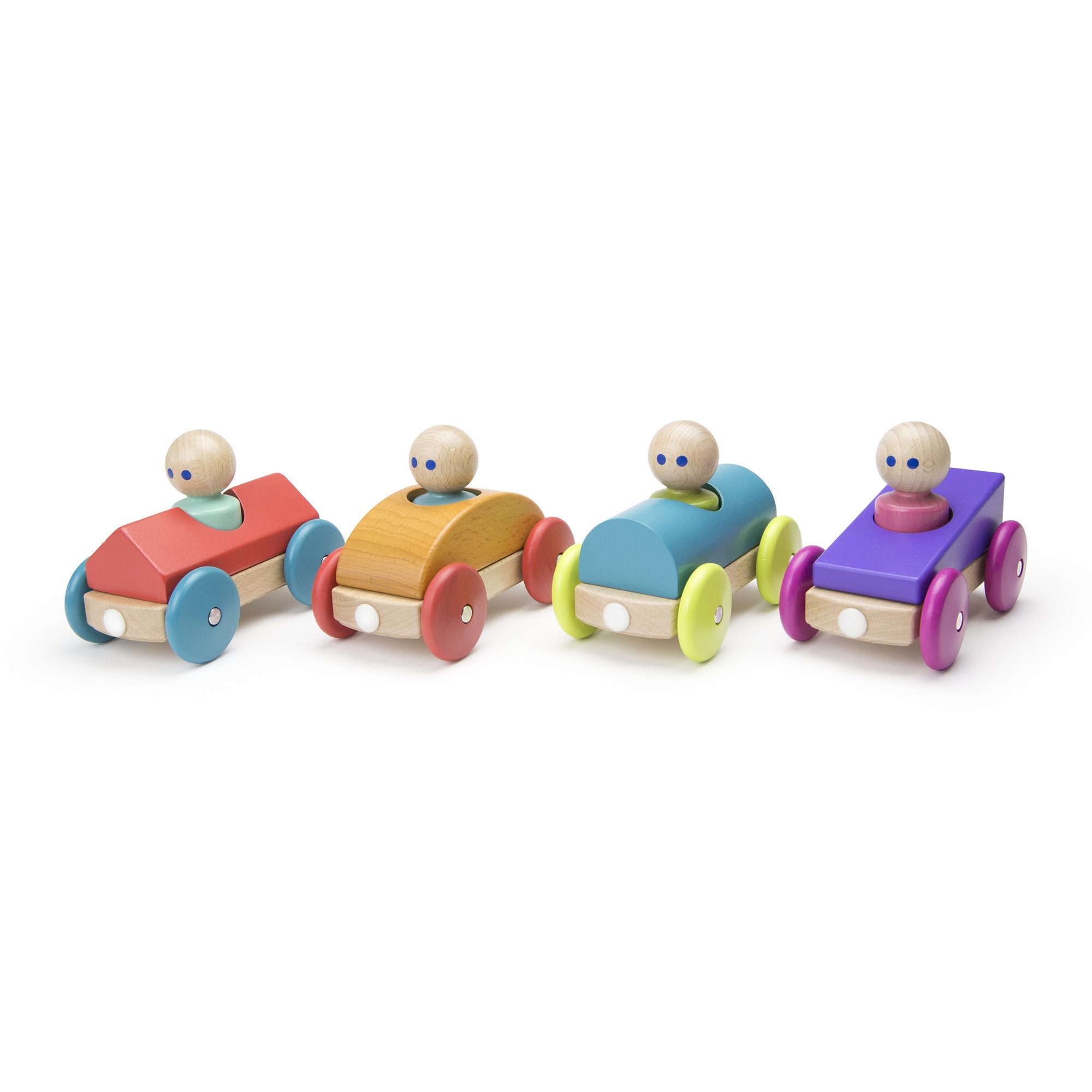 Tegu Magnetic Racers Teal Racer Wooden Blocks