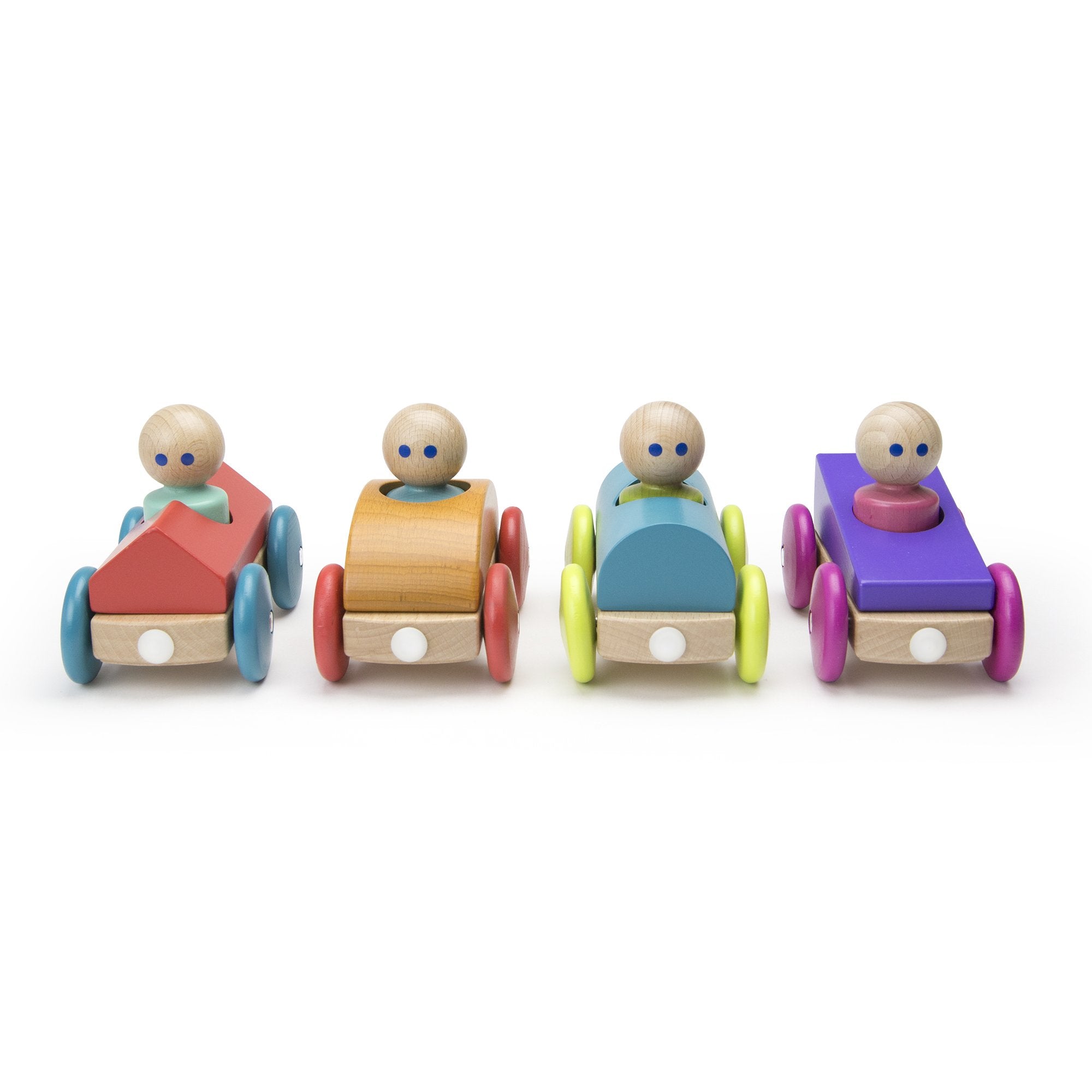 Tegu Magnetic Racers Purple Racers Wooden Blocks
