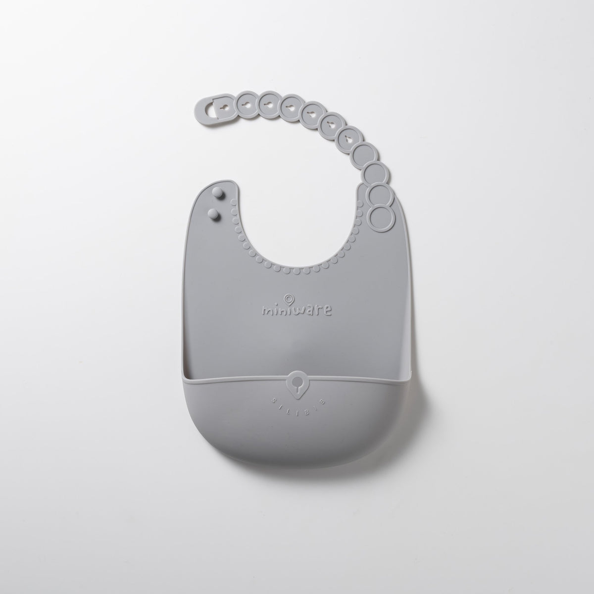 Miniware Roll &amp; Lock bib (Set of 2) - Silicone Bib in Key Lime + Grey