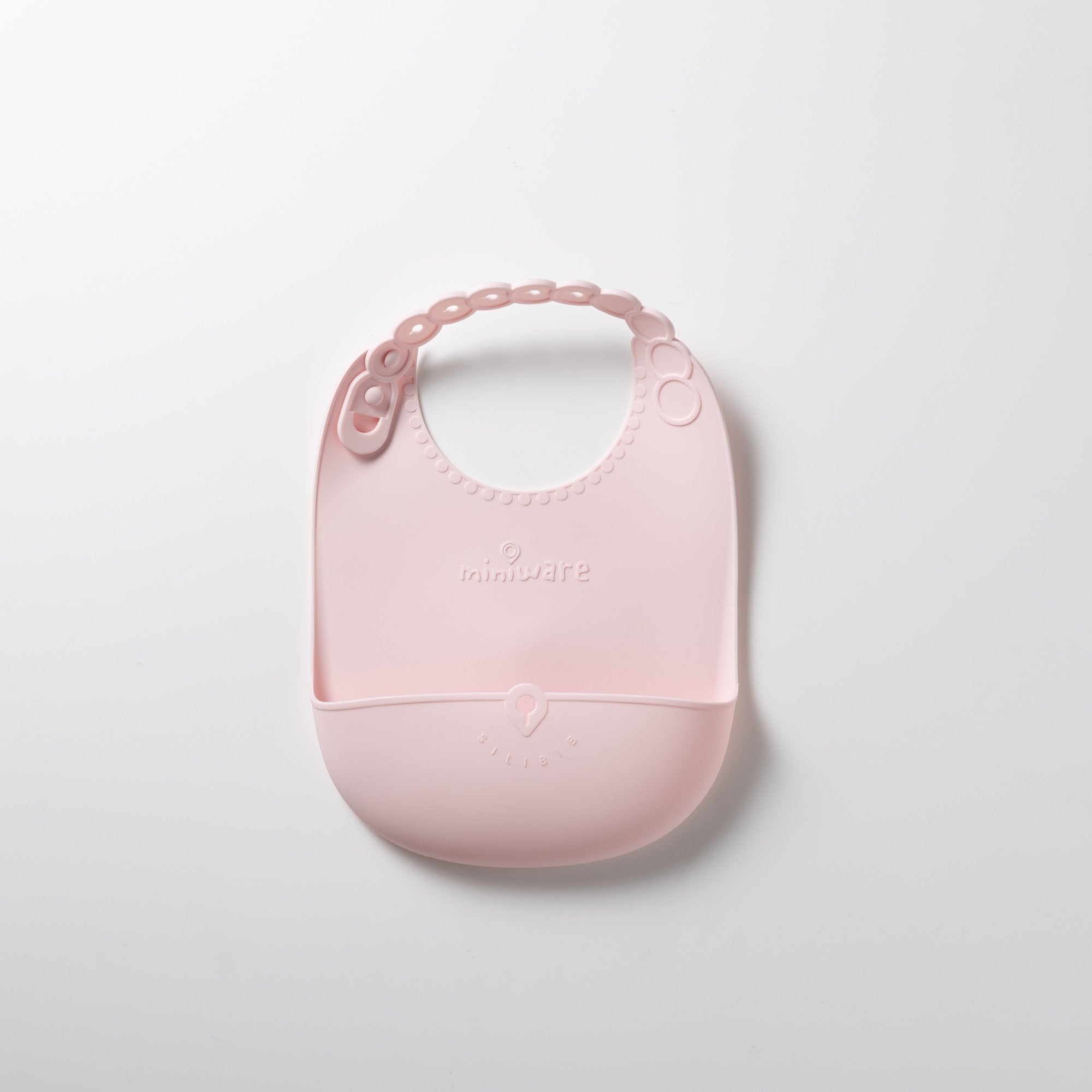 Miniware Roll & Lock bib - Silicone Bib in Cotton Candy