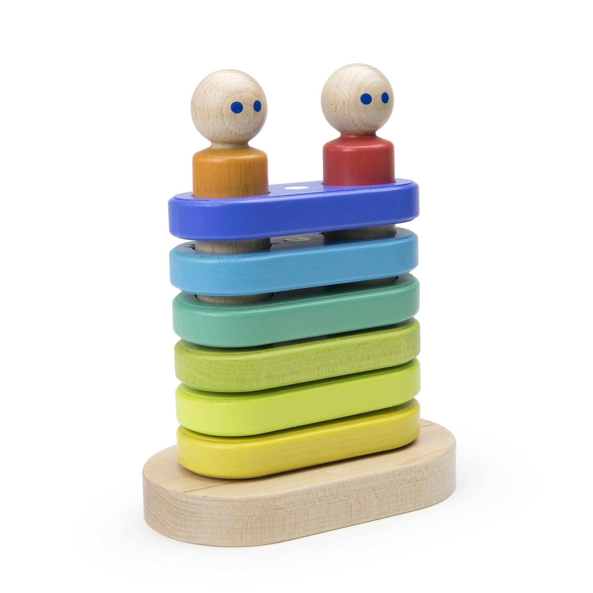 Tegu Floating Stacker Blue & Green Magnetic Wooden Blocks