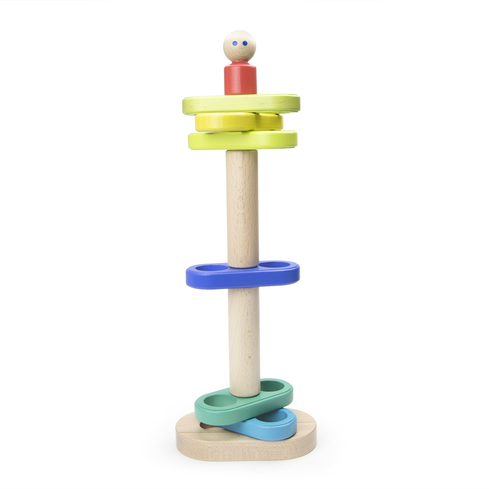 Tegu Floating Stacker Blue & Green Magnetic Wooden Blocks