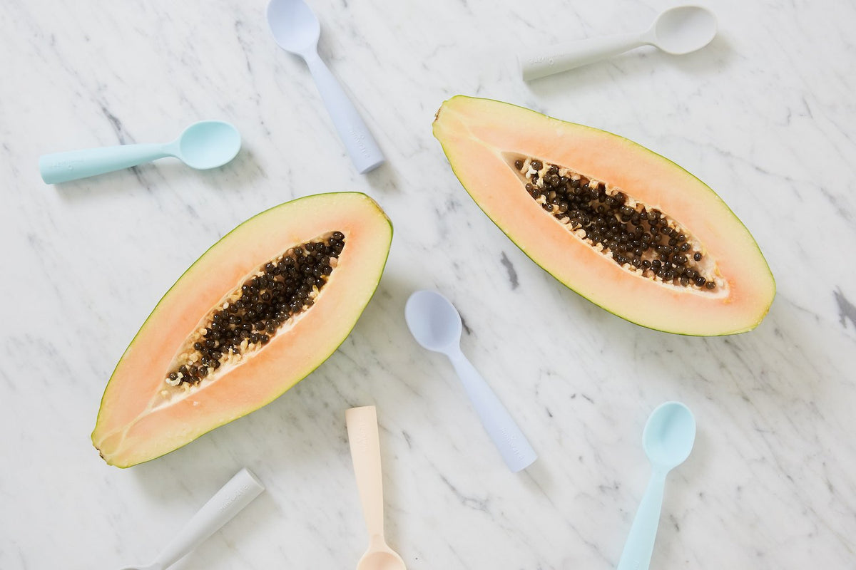 Miniware Training Spoon Set - Grey + Cotton Candy