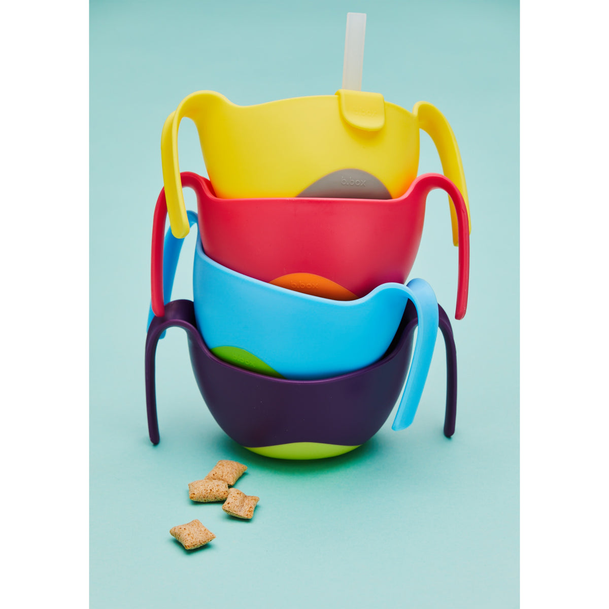 b.box 3 in 1 Bowl and Straw - Strawberry Shake