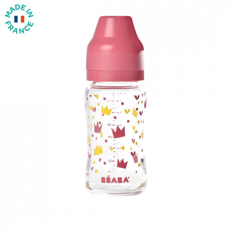 beaba-wide-neck-glass-bottle-240ml-yellow-pink (1)