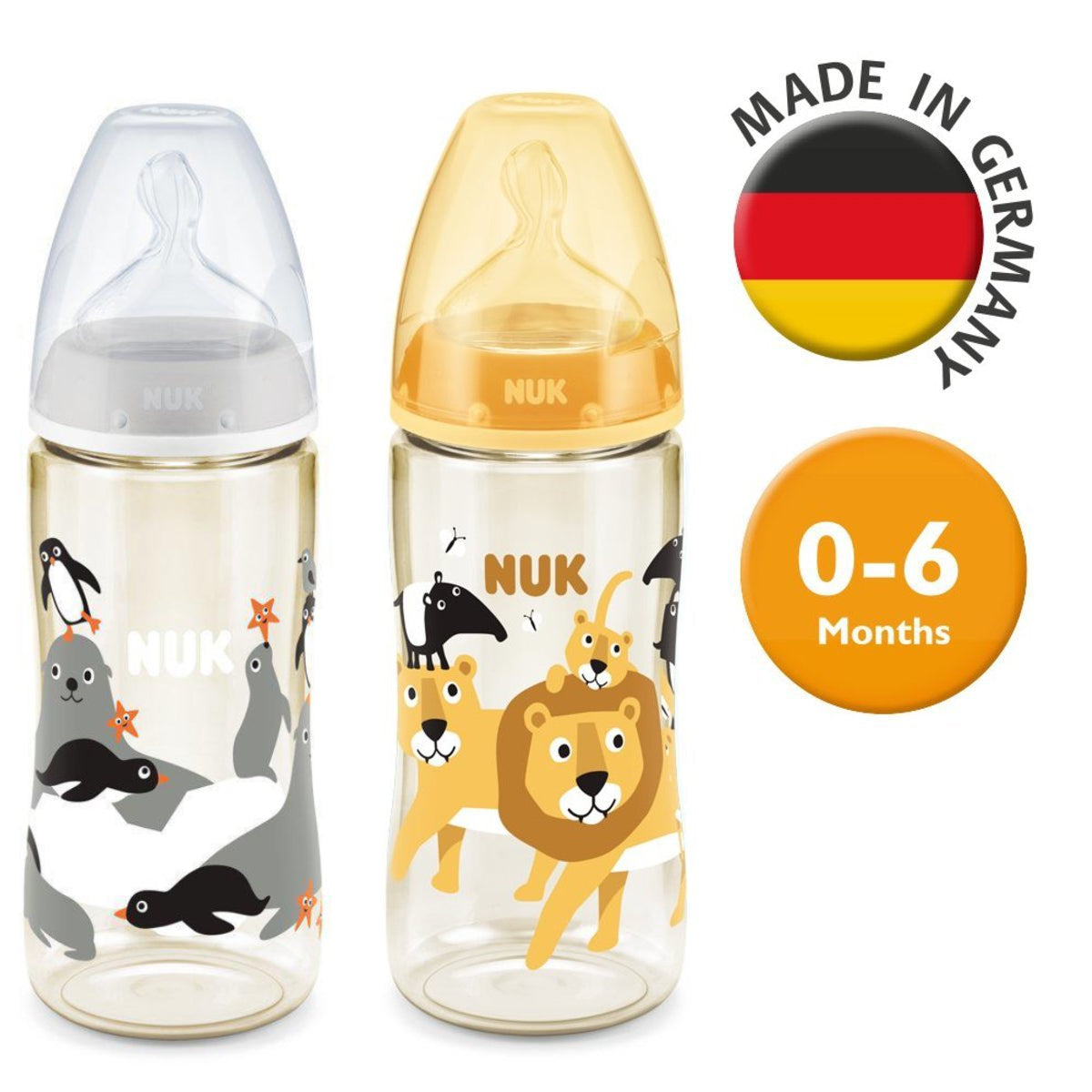 NUK - PCH PPSU 300ml BTL SIL S1M - Lion/Sea Lion - 1pc (Random Patterns)