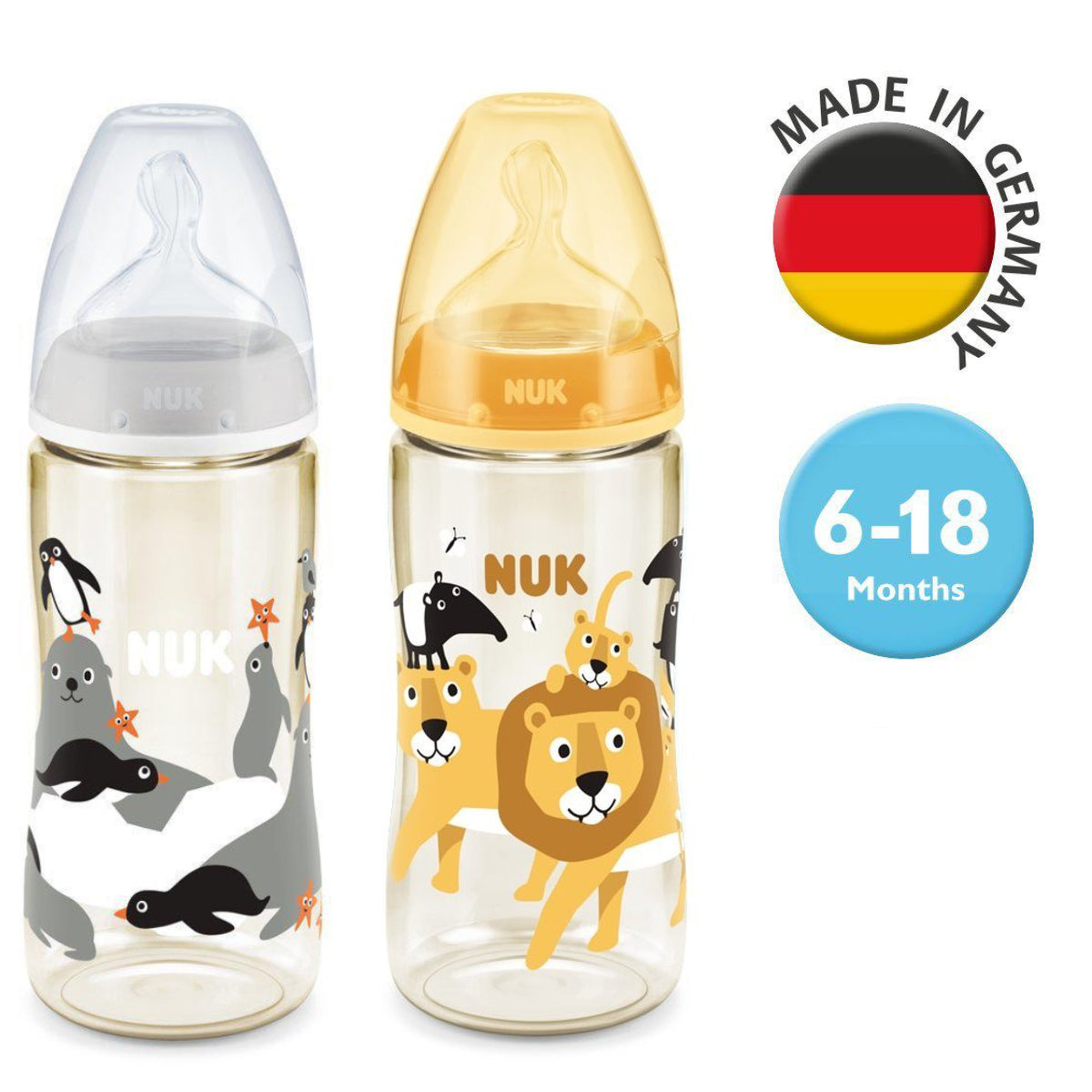 NUK - PCH PPSU 300ml BTL SIL S2M - Lion/Sea Lion - 1pc (Random Patterns)