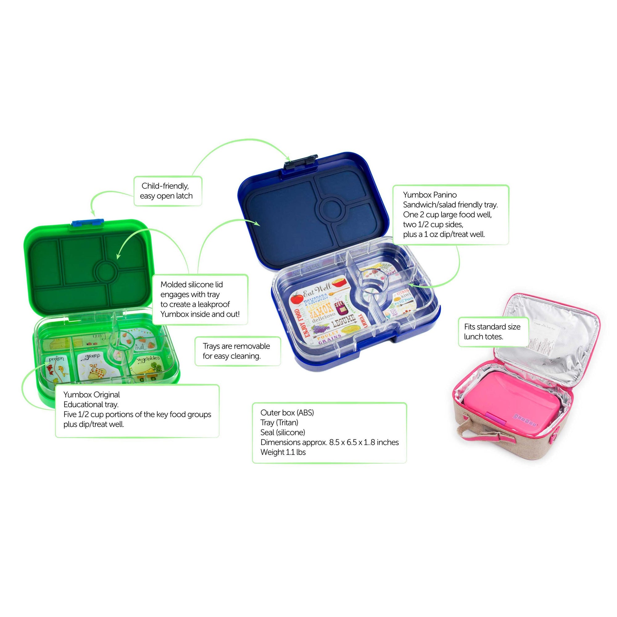 Yumbox Panino Power Pink 4 Compartment Lunch Box