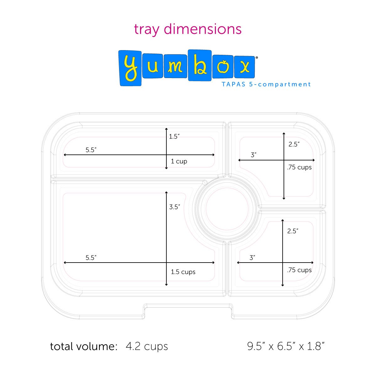 Yumbox Tapas Antibes Blue Flamingo 4 Compartment Lunch Box